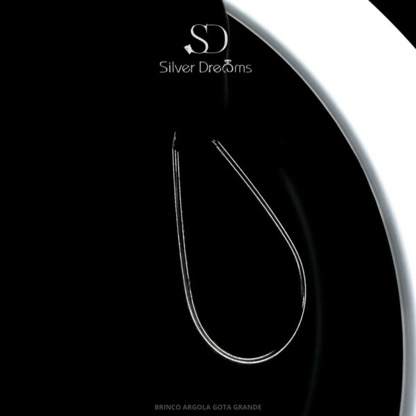 Brinco Gota Grande 49 mm em Prata 925
