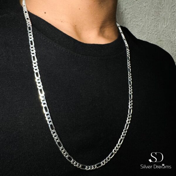 Corrente 3x1 de 5 mm e 70 cm em Prata 925