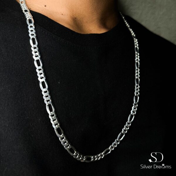 Corrente 3x1 de 7 mm e 70 cm em Prata 925