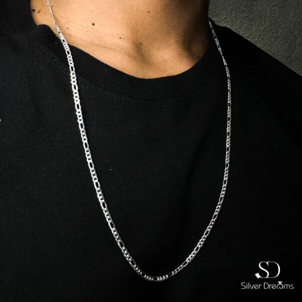 Corrente 3x1 de 3 mm e 70 cm em Prata 925