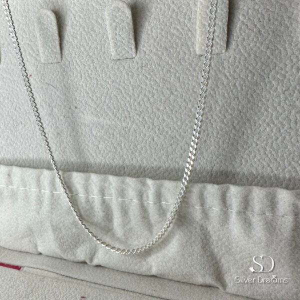 Corrente Grumet 2 mm e 70 cm em Prata 925