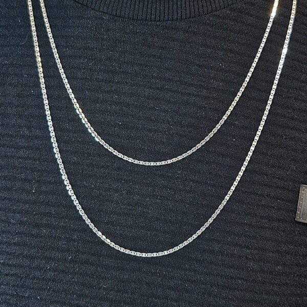 Corrente Piastrine 2 mm e 60 cm em Prata 925