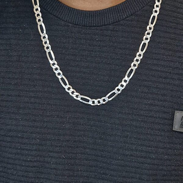 Corrente 3×1 de 7 mm e 60 cm em Prata 925