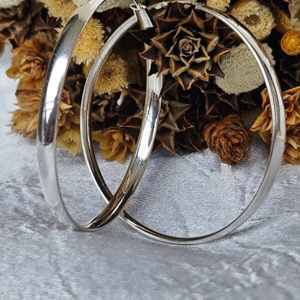 Brinco de Argola em Prata 925 com 37,32 mm de diâmetro e 3 mm de espessura