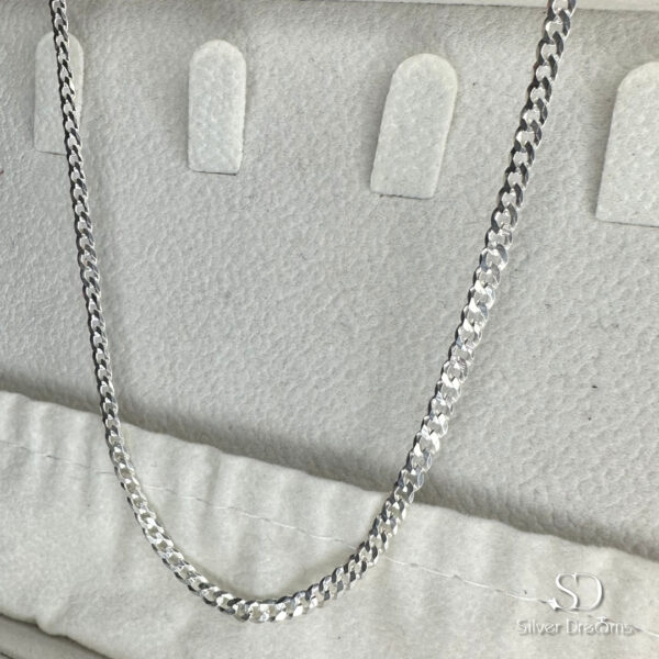 Corrente Grumet 3 mm e 70 cm em Prata 925