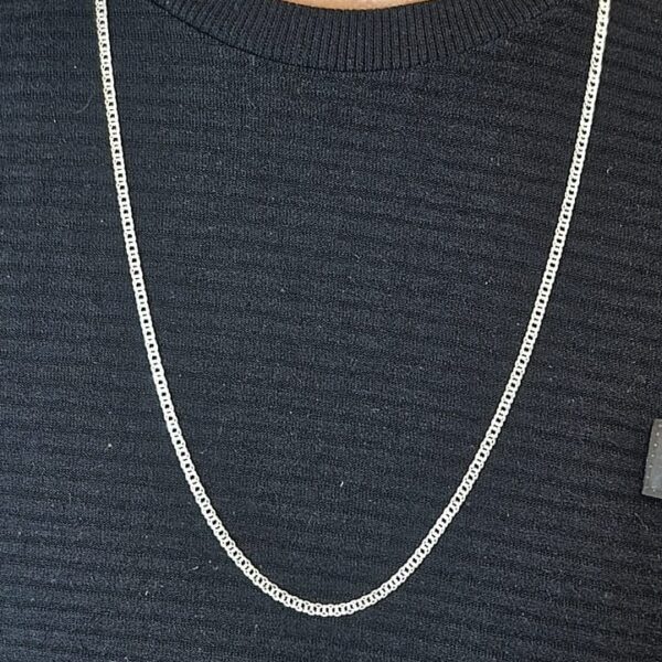 Corrente Elo Duplo 3 mm e 70 cm em Prata 925
