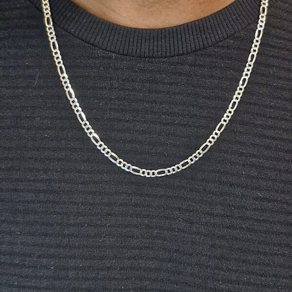 Corrente 3×1 de 4 mm e 60 cm em Prata 925