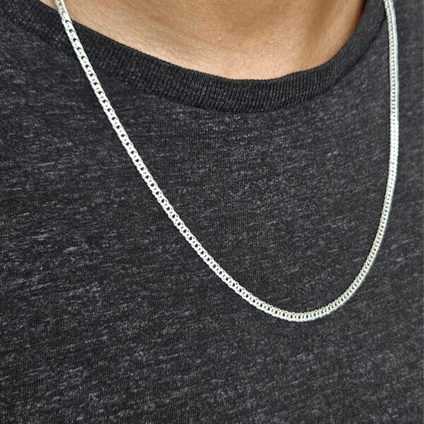 Corrente Elo Duplo 2.5 mm e 60 cm em Prata 925